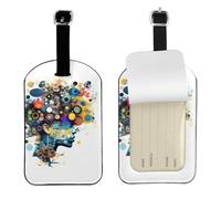 Artificial Intelligence Brain Print Luggage Tags for Suitcases Leather Bag Tag Privacy Protection Travel Essentials