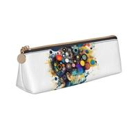 Artificial Intelligence Brain Print Men Women Triangular Pencil Case Pouch Large-Capacity Office Stationery Organizer
