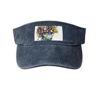 Artificial Intelligence Brain Print Outdoor Activities Washed Baseball Cap Vintage Classic Fashionable Hat for Sports Navy Blue