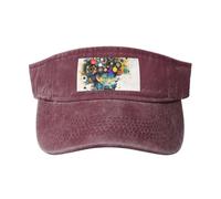 Artificial Intelligence Brain Print Outdoor Activities Washed Baseball Cap Vintage Classic Fashionable Hat for Sports Red