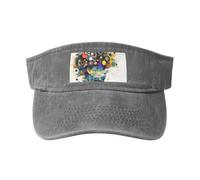 Artificial Intelligence Brain Print Outdoor Activities Washed Baseball Cap Vintage Classic Fashionable Hat for Sports Gray