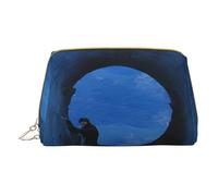 (Artificial Intelligence Brain) Print Pu Leather Makeup Bag with Zipper Pocket Compact Organizer for Travel/Purse