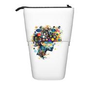 Artificial Intelligence Brain Print Telescopic Adjustable Pencil Case Lightweight Organizer for Office Travel Pen Bag