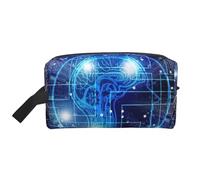 Artificial Intelligence Brain Print Travel Toiletry Bags Hanging Makeup Bag Large Capacity Versatile Organizer for Women Men