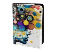 Artificial Intelligence Brain print Travel Wallet Passport Holder Case for Family Leather Passport Cover for Men Women, Black, One Size