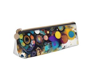Artificial Intelligence Brain Print Triangular Pencil Case Stationery Organizer Pouch Daily Travel Office Accessory