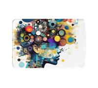 Artificial Intelligence Brain Print Ultra Thin Door Mat,Rug Perfect for Indoor Front Door,Back Door,Patio and Entryway