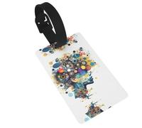 Artificial Intelligence Brain Printed Backpack ID Labels Versatile Suitcase Tags for Golf Bags and Musical Instrument