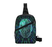 Artificial Intelligence Brain Printed Chest Bag Shoulder Sling Bag for Men Women, Foldable Outdoor Crossbody Chest Packs Sport Daypacks