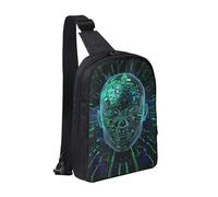Artificial Intelligence Brain Printed Chest Bag Sling Bag for Men Women, Waterproof Crossbody Backpack Men Bag for Runner Workout Hiking Cycling Travel