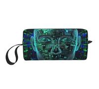 Artificial Intelligence Brain Printed Makeup Bag Simple Travel Cosmetic Bags Waterproof Cosmetic Case Toiletry Bag Organizer for Women Mom Girls