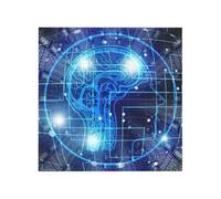 Artificial Intelligence Brain Printed Square Jigsaw Puzzle 12.8x12.8 CM, Puzzle Challenging Game for Adults Gifts, Family Fun Decorative Wall Decor