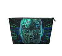 Artificial Intelligence Brain Printed Travel Cosmetic Bags with Silver Zipper Makeup Organizer Cosmetic Case Toiletry Bag for Women Mom Girls