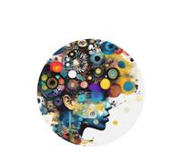 Artificial Intelligence Brain Round Car Air Fresheners Cards Set, Lavender Scent Hanging Air Freshener, 10/24 Pcs