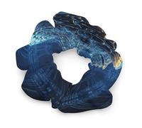 Artificial Intelligence Brain Satin Scrunchies Elastic Hair Bands Exquisite Soft Jumbo Scrunchy Thick Fashion Hair Ties Cute Satin Hair Scrunchies for Women Hair Accessories Gift