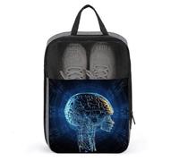 Artificial Intelligence Brain Shoe Bag for Travel Water-Resistant Shoe Pouch for Gym Portable Sneaker Bag with Zipper Travel Luggage Shoes Organizer Soccer Cleats Bag for Gym, Luggage