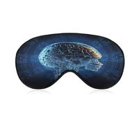 Artificial Intelligence Brain Sleeping Mask Sleep Mask for Side Sleeper Relaxing Zero Pressure Night Blindfold Light Block-Out Eye Mask for Sleep with Easy Adjustable Strap