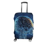 Artificial Intelligence Brain Suitcase Covers Luggage Protector - Travel Elastic Baggage Case Protective, Washable Anti-scratch Large Suit Case Cover for Suitcases Fits 19-32 Inch Luggages, white, L