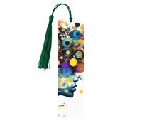 Artificial Intelligence Brain Tassel Bookmarks Set for Women, 5 Pc Wooden Book Study Supplies Accessories for Reading