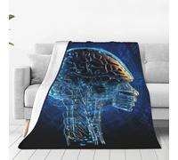 Artificial Intelligence Brain Throw Blanket for Couch Lightweight Soft Flannel Blankets Luxury Warm Fleece Bed Blanket for All Seasons Plush Throw Gift for Women Men 40"x30"