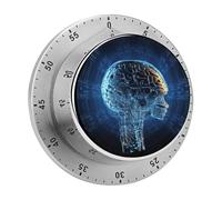 Artificial Intelligence Brain Timer,Chef Cooking Timer Clock, Countdown Reminder No Batteries Required- Exquisite Stainless Steel Body for Exercise Outdoors