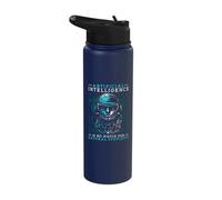 Artificial Intelligence Cyborg Brain Funny Machine Learning Stainless Steel Insulated Water Bottle