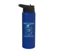 Artificial Intelligence Cyborg Brain Funny Machine Learning Stainless Steel Insulated Water Bottle