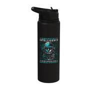 Artificial Intelligence Cyborg Brain Funny Machine Learning Stainless Steel Insulated Water Bottle