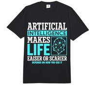Artificial Intelligence Makes Life Easier or Scarier Comfort Colors Adult Heavyweight T-Shirt