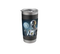 Artificial Intelligent Inspired Robot Two Gift AI ML Stainless Steel Insulated Tumbler