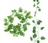 Artificial Ivy, 1 Pack Fake Ivy Fake Plants Ivy Garland Artificial Fake Vine Green Leaves Fake Plants Hanging Vine Plant for Wedding, Party, Garden, Home Decoration(Scindapsus)