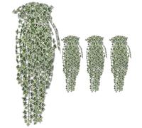 Artificial Ivy Bushes 90 cm. Light Green Plastic Lifelike Vines Pack of 4 Dense