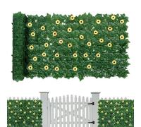 Artificial Ivy Fence - Artificial Trellis Projection | Greenery Expandable Hedge Panels with 96 Fake Sunflowers Hedge for Yard Yard Garden Fence for Balcony by gi