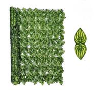 Artificial Ivy Fence Roll - Green Leaf Panel for Balcony Trellis, Wall Decor with Watermn Leaves, Ideal for Garden Privacy and Outdoor Spaces, UV Resint & Easy to Inll.