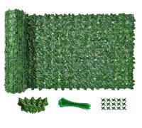Artificial Ivy Fence Screening 3m x 1m Artificial Hedge Roll, Privacy Fence Screen Artificial Hedge Screening for Garden Balcony, Outdoor 100PCS Zip Ties, 1.5m x 3m