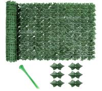 Artificial Ivy Fence Screening, 3m x 1m Artificial Hedge Screening, Privacy Fence Screen Artificial Hedge Roll, Artificial Trellis Screening with 20 Zip Ties for Garden Balcony Outdoor Decor