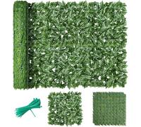 Artificial Ivy Fence Screening 6M X 1M, Green Fencing Hedge Roll Wall Privacy With 60 Green Cable Ties, Ivy Leaves Fence UV Fade Protected For Outdoor Garden Decor, Party, Wedding