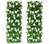Artificial Ivy Fence Screening, Expandable Garden Trellis Panel, Garden Privacy Hedge Screen, Faux Green Leaf Trellis, 40x200cm, Expanded (2PCS)