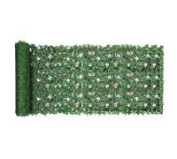 Artificial Ivy Fence Screening, Expanding Garden Trellis Panels, (100x300cm) Artificial Hedge Screening with Flowers, Privacy Fence Screenings, Decorative Leaves Greenery Backdrop for Backyard