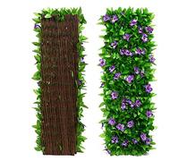 Tumotsit Artificial Ivy Fence Screening, Garden Screening Privacy Hedge Screen Expanding Leaf Trellis, Expandable Faux for Garden, Balcony, Outdoor, Panels Tacery, 30cmx180 - Expanded