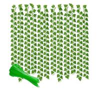 Artificial Ivy Garland 12Pcs 84Ft UV Resistant Green Leaf Fake Vines for Wall Decor, Wedding, Garden, Party, Room, Balcony or Event Backdrops, Hanging Faux Plants for Indoor or Outdoor Use