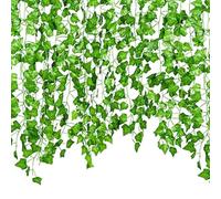 Artificial Ivy Garland - 7.2ft Hanging Vine Plant, Artificial Ivy Vines | Easy to hangs Green Decorative Plant, Green Leaves Fake Plants Hanging Vines for Wedding Party Garden Wall Bedroom Decor