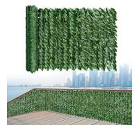 Artificial Ivy - Green Fence Balcony Hedge 1x5m & 1x10m, Weatherproof Outdoor Leaf Decoration for Garden, Patio & Balcony Privacy, Breeze Control, Decorative Screening