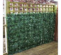 Artificial Ivy Leaf Hedge 1m x 3m Screening Panels On Roll Privacy Garden Fence