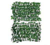 Artificial Ivy Leaves Privacy Screen, Expandable Trellis Fence for Outdoor Use (Grape)