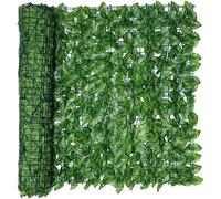 Artificial Ivy Privacy Fence 1x3m Green Plastic Leaf Panels, Faux Leaf Screen Hedge, Outdoor Decoration Garden, Ideal for Wall Landscaping (2 Rolls)