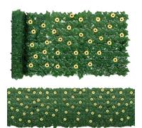 Artificial Ivy Privacy Fence 96 Sunflower Greenery Panels Outdoor Decorative Screen Lush Vine Wall Cover Garden Privacy Screen for Apartments and Patios