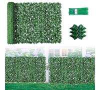Artificial Ivy Privacy Fence Screen - 5m Outdoor Garden Privacy Screening, Balcony Privacy Screen, Stylish Wall Décor, UV-Resistant Faux Leaves, Lush Green Ivy Look, Ideal for Privacy & Shade (2)