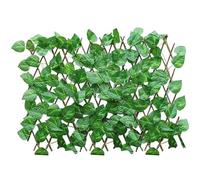 Artificial Ivy Privacy Fence Wall Screen Expandable Faux Greenery Hedge Panel Weather Resistant Leaf Wall Decor Garden Fences(Big Green Leaf,M)
