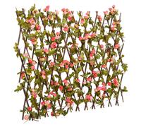Artificial Ivy Trellis Dark Pink PVC & Wood Expandable 40-180x20-30cm Wall Panel